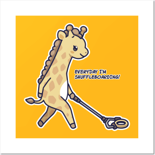 Kawaii Games Shuffleboard Giraffe Posters and Art